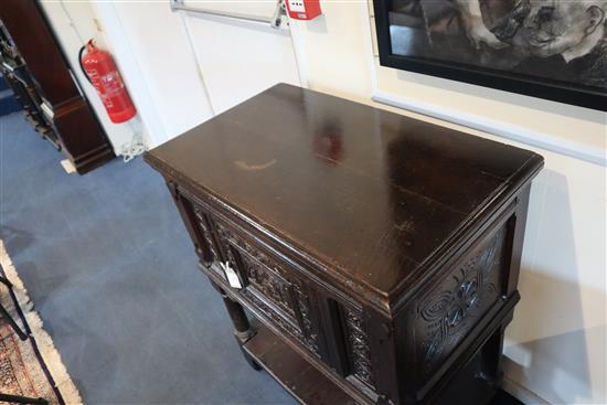 A late 17th century oak cupboard, W.2ft 9in. D.1ft 7in. H.3ft 2in.